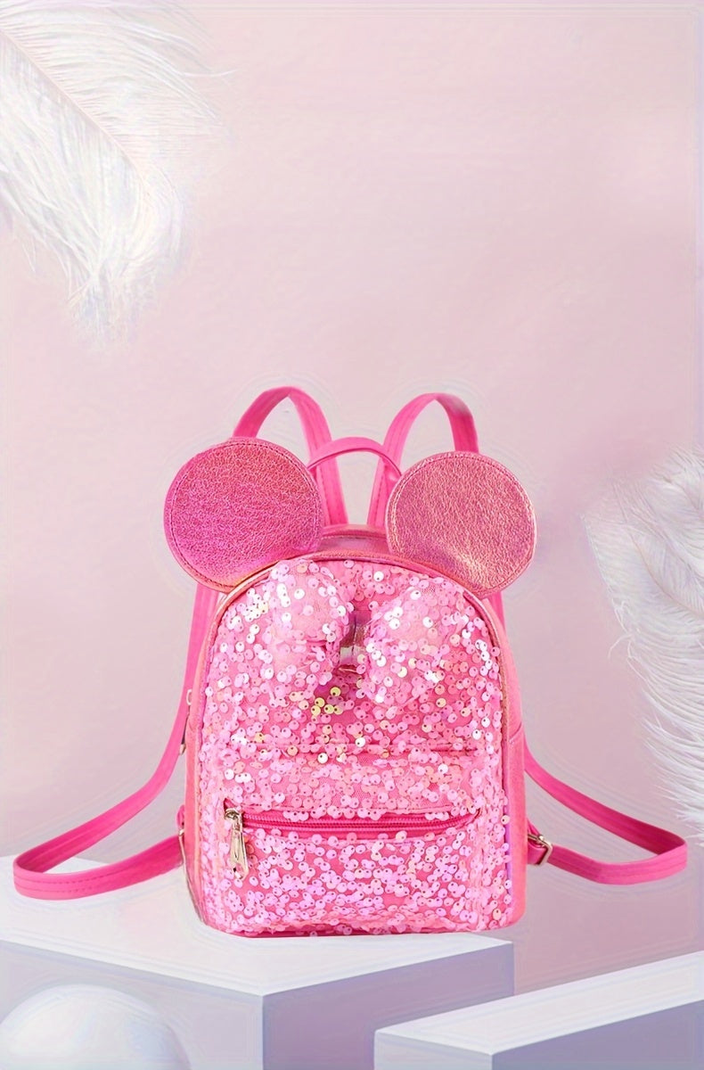1pc Colorful Sequin Bow Backpack - Attractive Cute Backpack for Gift, Ideal Choice for School, Travel, and Daily Use