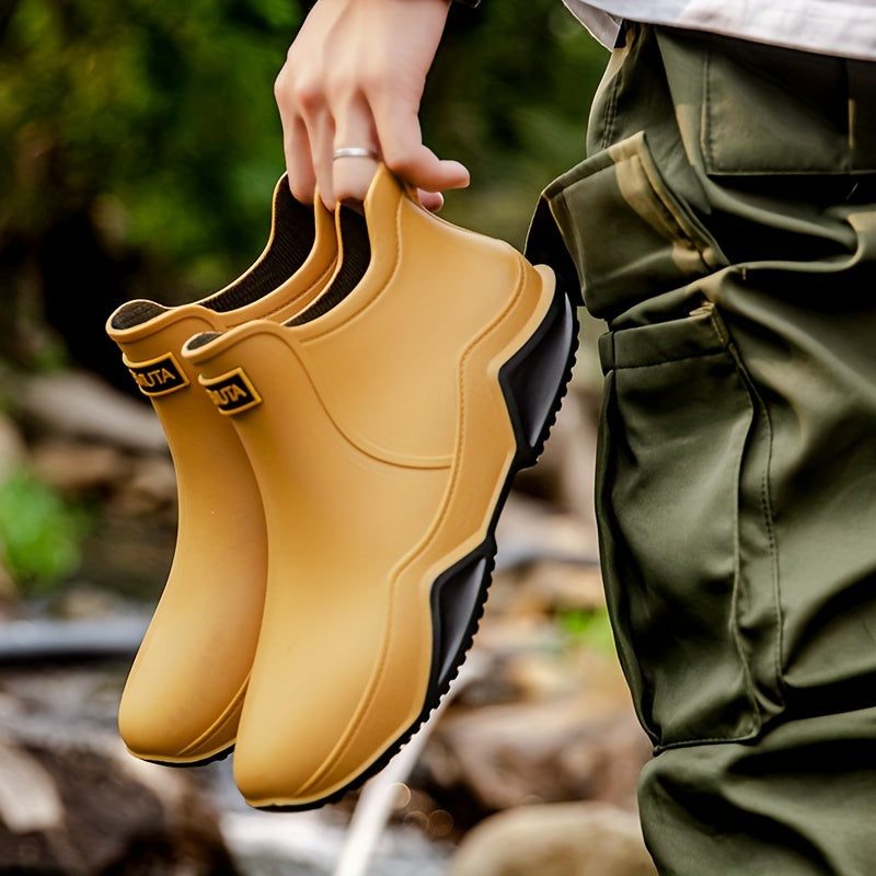 Trendy Outdoor Kitchen Non-slip Rain Boots, Motorcycle Waterproof Shoes, Rain Shoes Rubber Shoes Water Shoes Fishing Shoes For Women & Men