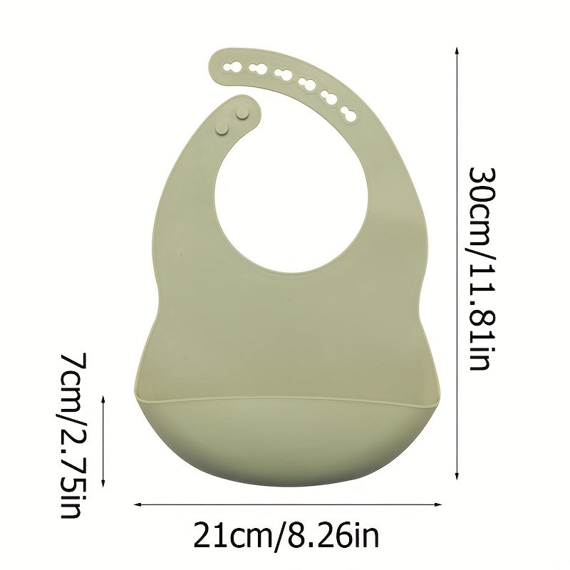 1pc Adjustable Silicone Bib for Babies - Soft, Easy to Clean, and Perfect for Mealtime - Great Gift for Holidays