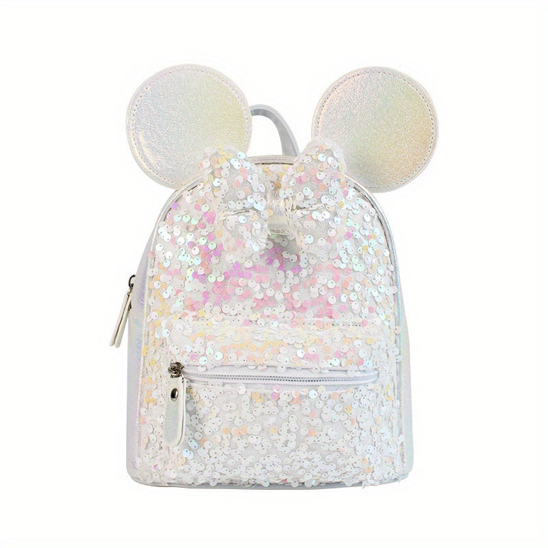 1pc Colorful Sequin Bow Backpack - Attractive Cute Backpack for Gift, Ideal Choice for School, Travel, and Daily Use