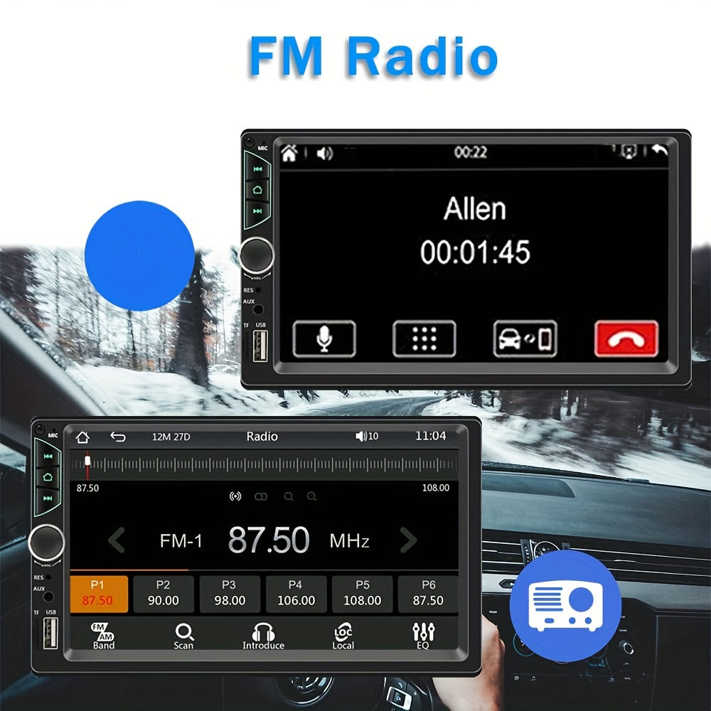 7 Inch Double Din Car Stereo Android Auto Carplay Car Radio HD Touch Screen Car Video Player With Rear View Camera Mirror Link Voice Control GPS Navigation FM/USB/TF/AUX Input, Car Accessories