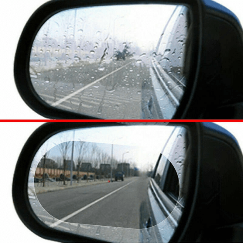 2 Pcs Rainproof Car Rearview Mirror Sticker Anti-fog Protective Film Rain Shield