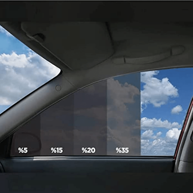 Car Window Tint Film For Car, Sun Shade Roll 15% VLT Black Universal Fit 20''x20Ft Roll Sunlight Heat UV Block And Scratch Resistant Car Accessories