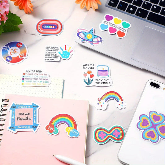 12pcs, Calming Sensory Stickers for Anxiety Relief - Textured Fidget Stickers for School, Phone, Water Bottle, and Notebook - Stationery and Party Favors - Great Thanksgiving and Christmas Gifts