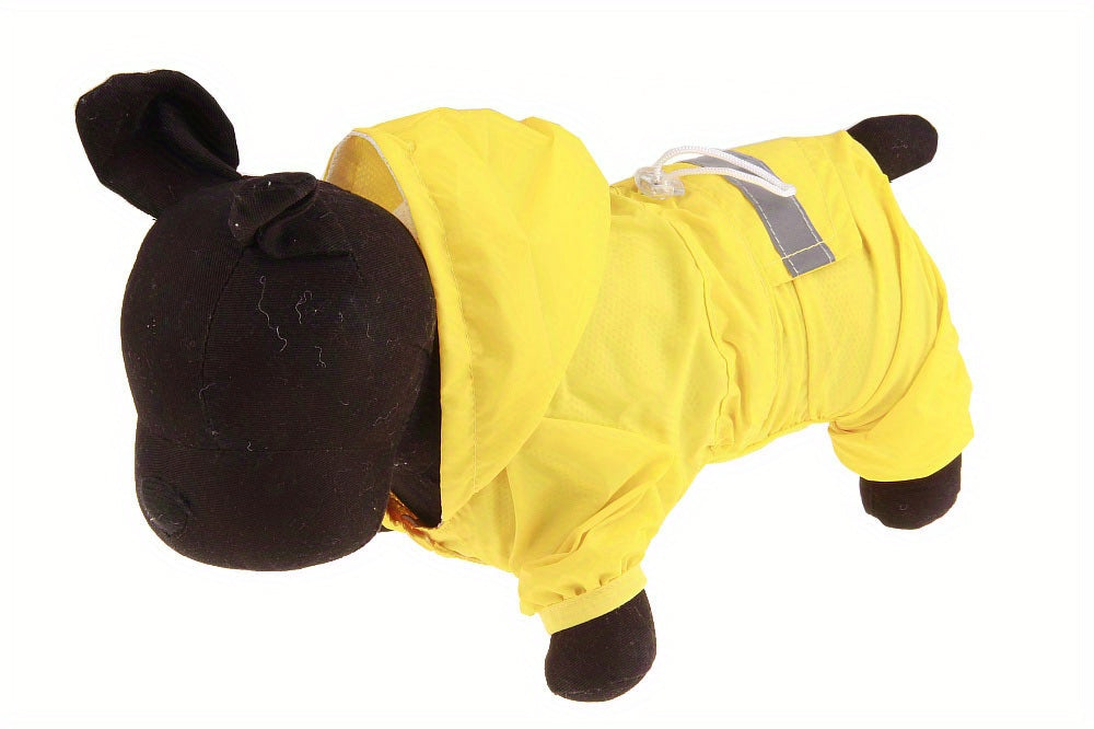Dog Raincoat, Puppy Pet Clothes, Dog Rain Jumpsuit, Hooded Reflective Warning Costume For Dogs