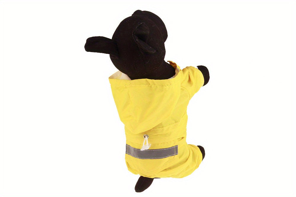 Dog Raincoat, Puppy Pet Clothes, Dog Rain Jumpsuit, Hooded Reflective Warning Costume For Dogs