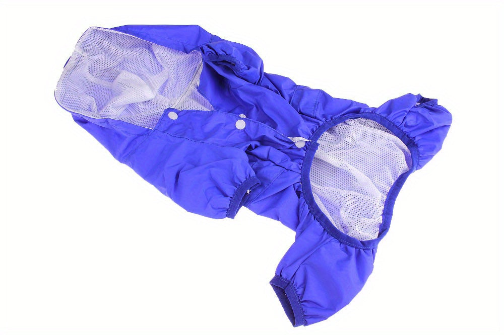 Dog Raincoat, Puppy Pet Clothes, Dog Rain Jumpsuit, Hooded Reflective Warning Costume For Dogs