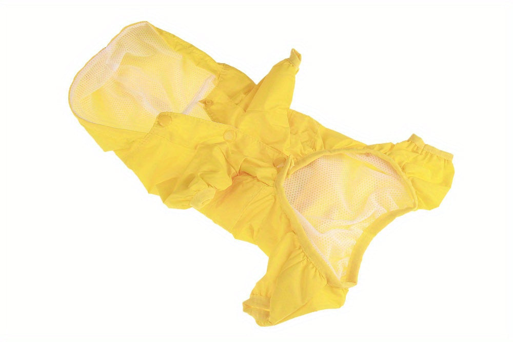 Dog Raincoat, Puppy Pet Clothes, Dog Rain Jumpsuit, Hooded Reflective Warning Costume For Dogs