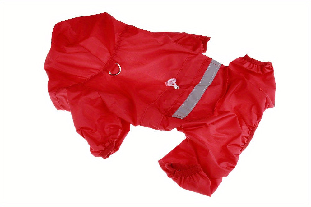 Dog Raincoat, Puppy Pet Clothes, Dog Rain Jumpsuit, Hooded Reflective Warning Costume For Dogs