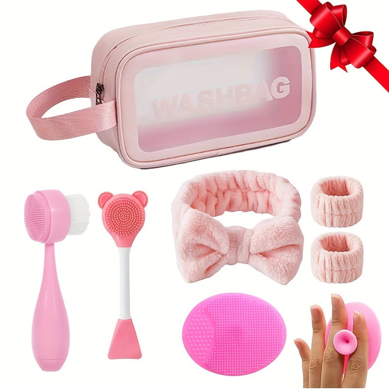 7-Piece Deluxe Facial Care Cleaning Kit - Soft Silicone and Durable Plastic Skin Care Tools for Spot Treatment, Deep Cleansing, and Gentle Exfoliation - Ideal Gift for Holidays, Cruelty-Free, Alcohol-Free, No Power or Battery