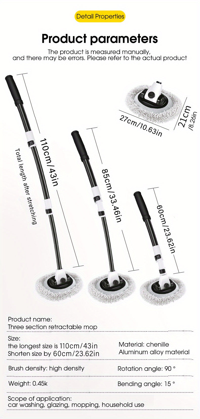 Car Scrub Mop Car Wash Special Car Scrub Brush Car Cleaning Tool Chenille Soft Car Wash Brush Car Maintenance Cleaning Tool Car Accessories