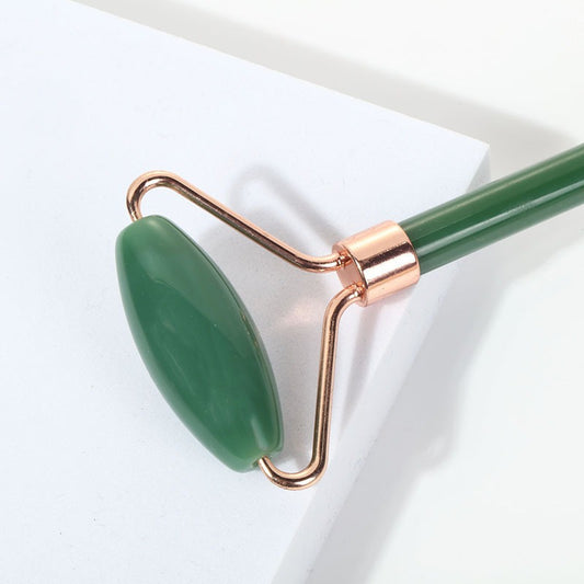 1pc Facial Beauty Massage Roller Faux Jade Roller Massager, Double Head Massage Eye Roller Facial Beauty Roller Skin Care Tools For Face Eye Neck Skin Care