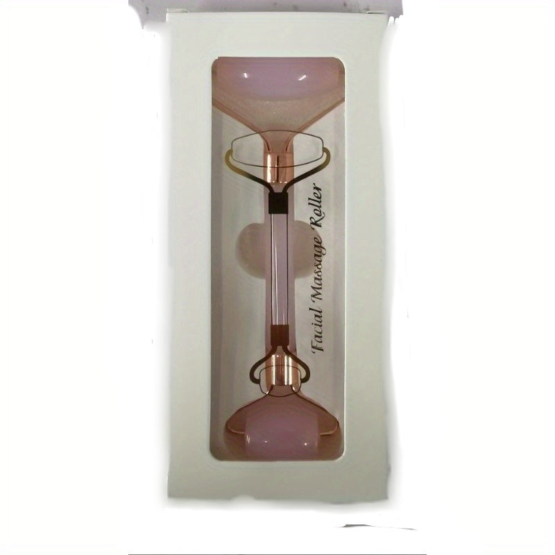 1pc Facial Beauty Massage Roller Faux Jade Roller Massager, Double Head Massage Eye Roller Facial Beauty Roller Skin Care Tools For Face Eye Neck Skin Care