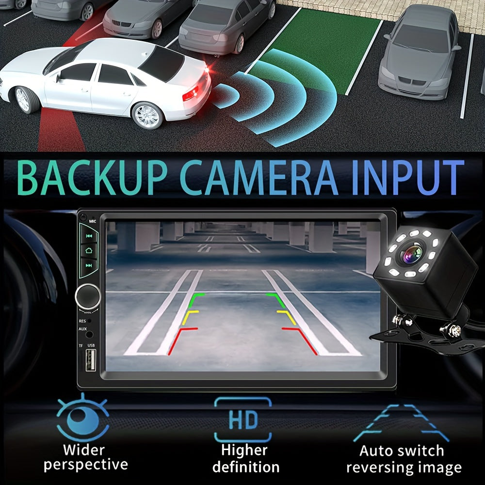 7 Inch Double Din Car Stereo Android Auto Carplay Car Radio HD Touch Screen Car Video Player With Rear View Camera Mirror Link Voice Control GPS Navigation FM/USB/TF/AUX Input, Car Accessories