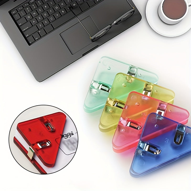 Metal Triangle File Edge Clip - 10PCS Multiple Colour - Firm Office School Supplies