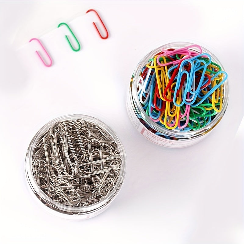 200pcs Large Metal Paper Clips - Nickel Plated, Colorful, Pin Barrel Design, Bookmark Function, Office and School Stationery Essentials