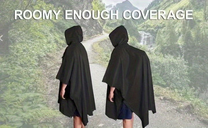 3-in-1 Solid Color Outdoor Labor Protection One-piece Cycling Rain Jacket Rain Poncho