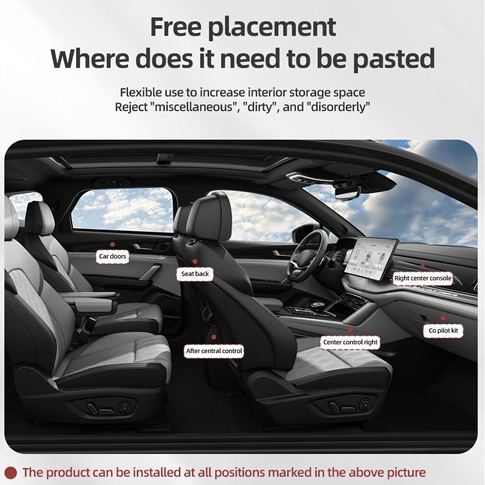 PU Leather Car Side Pocket Organizer - Universal Cell Phone and Sunglasses Holder for Car Seat Gap, Door, Window, Console - Car Accessories Storage Pouch