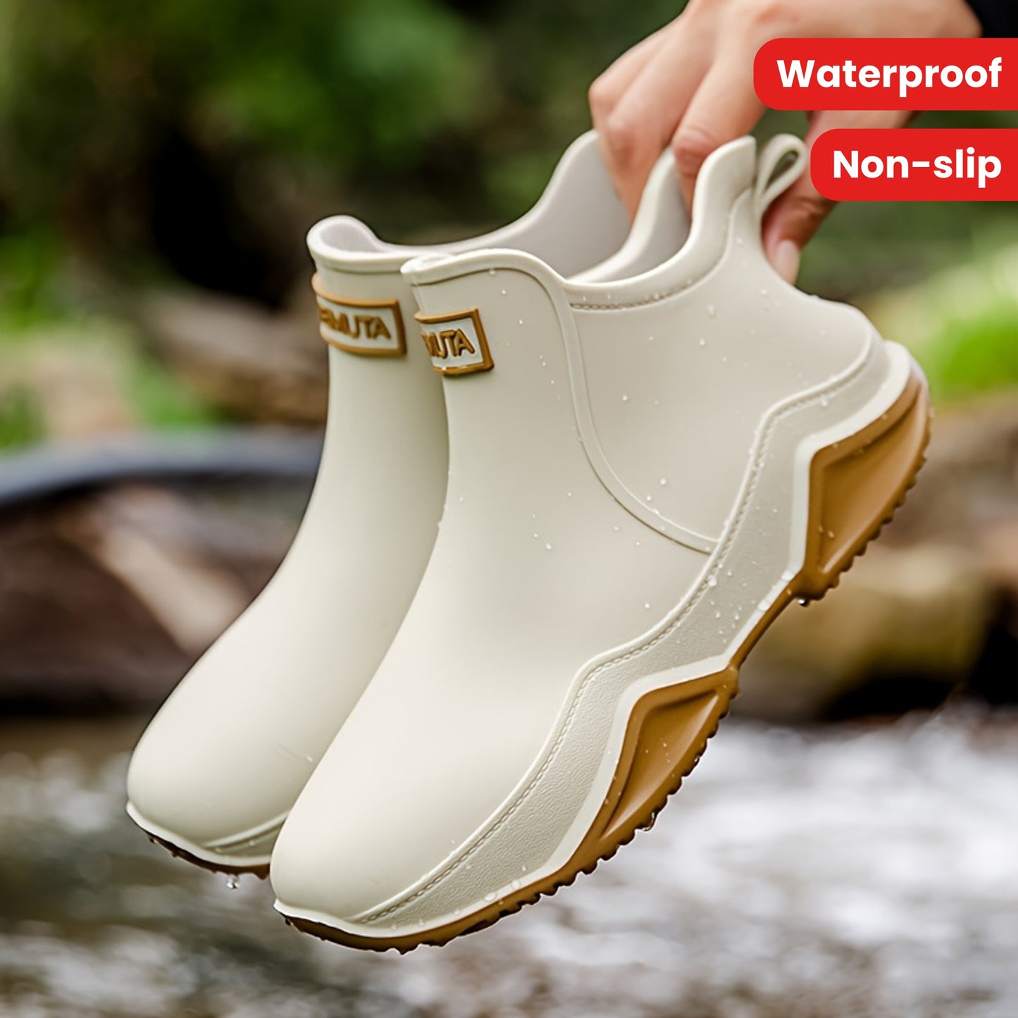 Trendy Outdoor Kitchen Non-slip Rain Boots, Motorcycle Waterproof Shoes, Rain Shoes Rubber Shoes Water Shoes Fishing Shoes For Women & Men