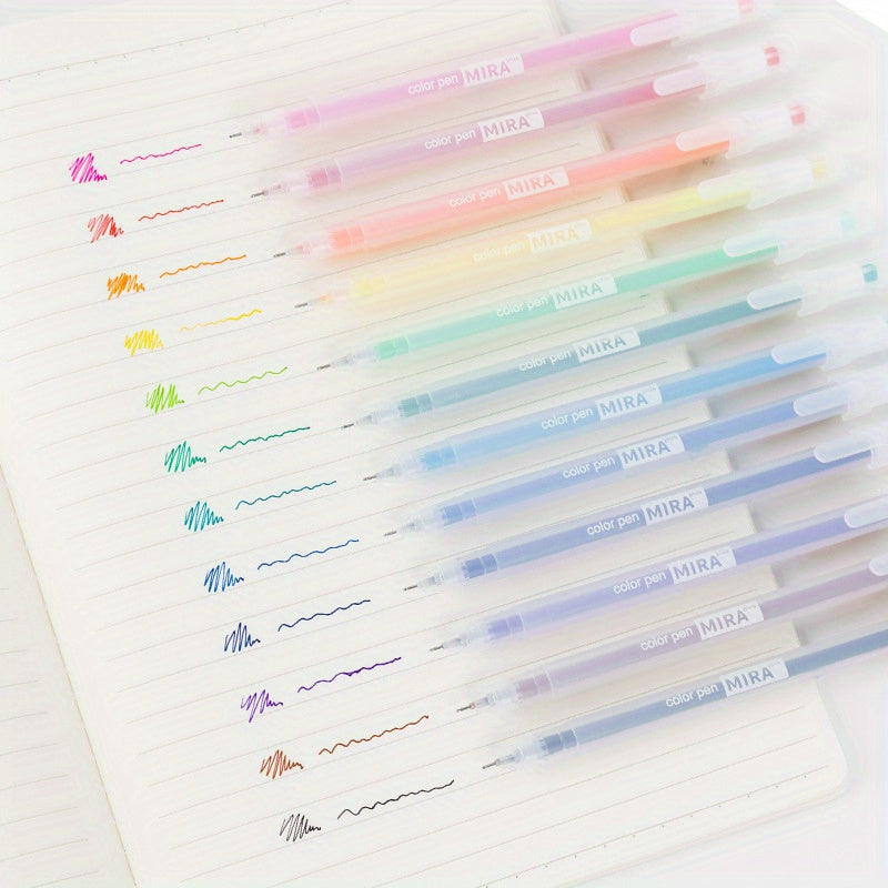 12pcs 12pcs Color Gel Pen Set Kawaii Blue 0.5Mm Ballpoint Pen for Journal Cute School Supplies Stationery Office Accessories
