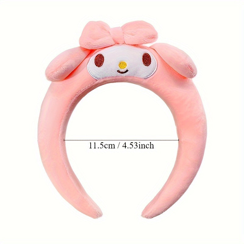 1pc Lovely Cartoon Character Decorative Head Band Cute Plush Non Slip Hair Hoop Suitable For Face Washing Skin Care Make Up