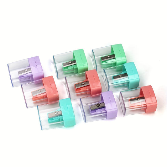 9pcs Vibrant Mixed Macaron Color Single Hole High-Grade Student Pencil Sharpeners - Sharpens Easily, Durable, and Long-Lasting - Perfect for School, Office, and Art Supplies