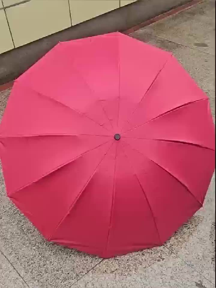 Extra Large 12-Rib Windproof Waterproof Umbrella - Reinforced Thickened Ribs for Dual Sun & Rain Use, Manual Open Compact Travel Umbrella with Sleek Black Design for Business Professionals, Students, Men & Women, Versatile We