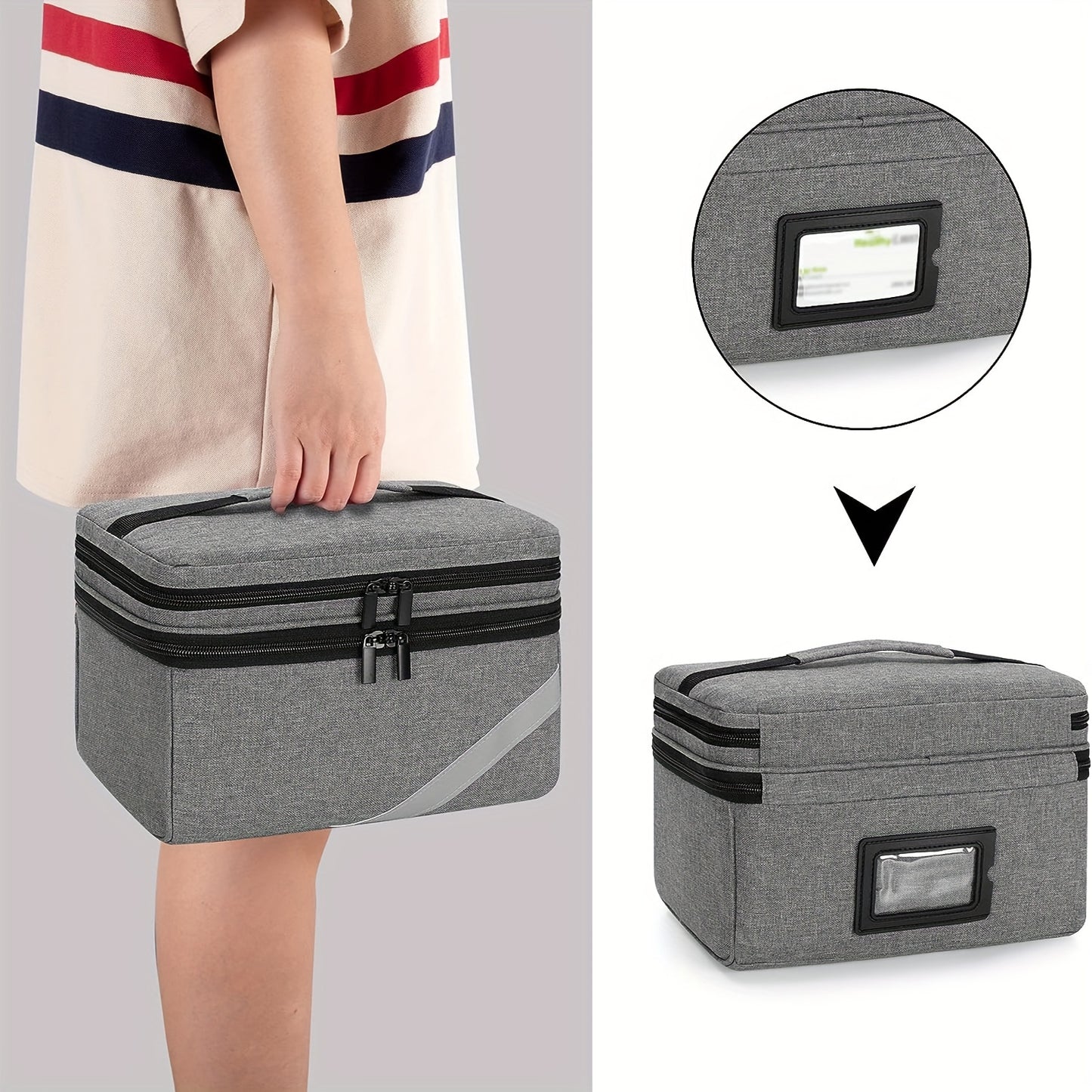 Durable & Compact Polyester Medicine Storage Bag Organizer, Portable - Empty Pill Bottle Pouch for Home, Office, School, Outdoor Travel