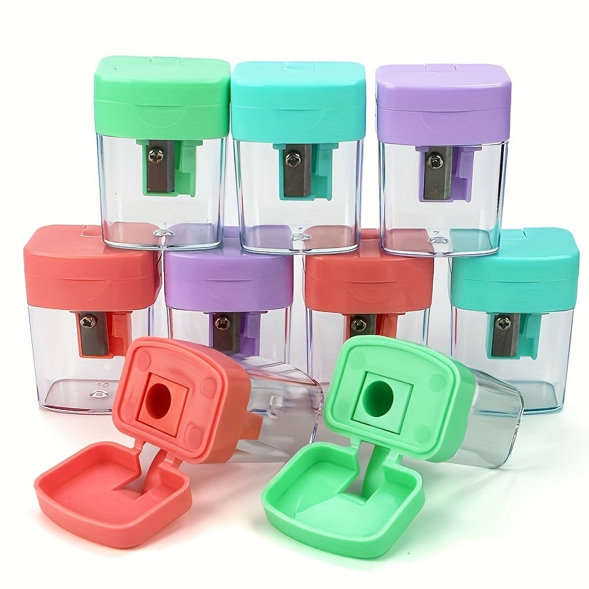 9pcs Vibrant Mixed Macaron Color Single Hole High-Grade Student Pencil Sharpeners - Sharpens Easily, Durable, and Long-Lasting - Perfect for School, Office, and Art Supplies