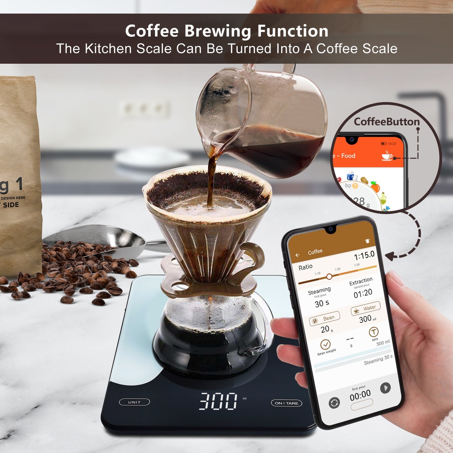 1pc Smart Digital Food Scale with Nutritional Calculator - USB Rechargeable, Grams & Ounces, Ideal for Weight Loss, Keto, Macro, Calorie Tracking, Baking & Meal Prep, 0.1oz/22lb, Diet Management Tool | Modern Kitchen Scale |