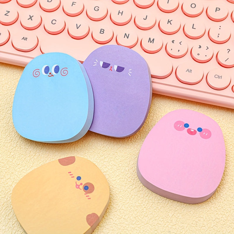 4pcs/240Sheets Cute Emoticon Sticky Notes Memo Pad Self-Stick Notes For Office School Supplies