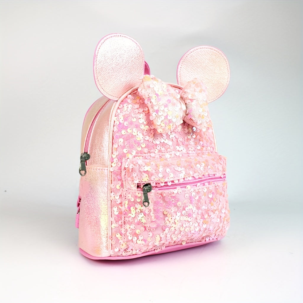 1pc Colorful Sequin Bow Backpack - Attractive Cute Backpack for Gift, Ideal Choice for School, Travel, and Daily Use