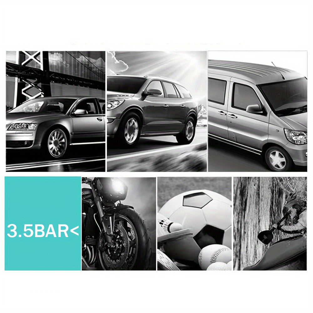 12V 150 PSI Air Compressor Tire Inflator Portable Powerful Dual Cylinder Air Pump, Used For Car Tires, Car Accessories, Automatic Tire Pump, With LED Digital Pressure Gauge, LED Light, Suitable For SUV, Truck, Car, Bicycle, B