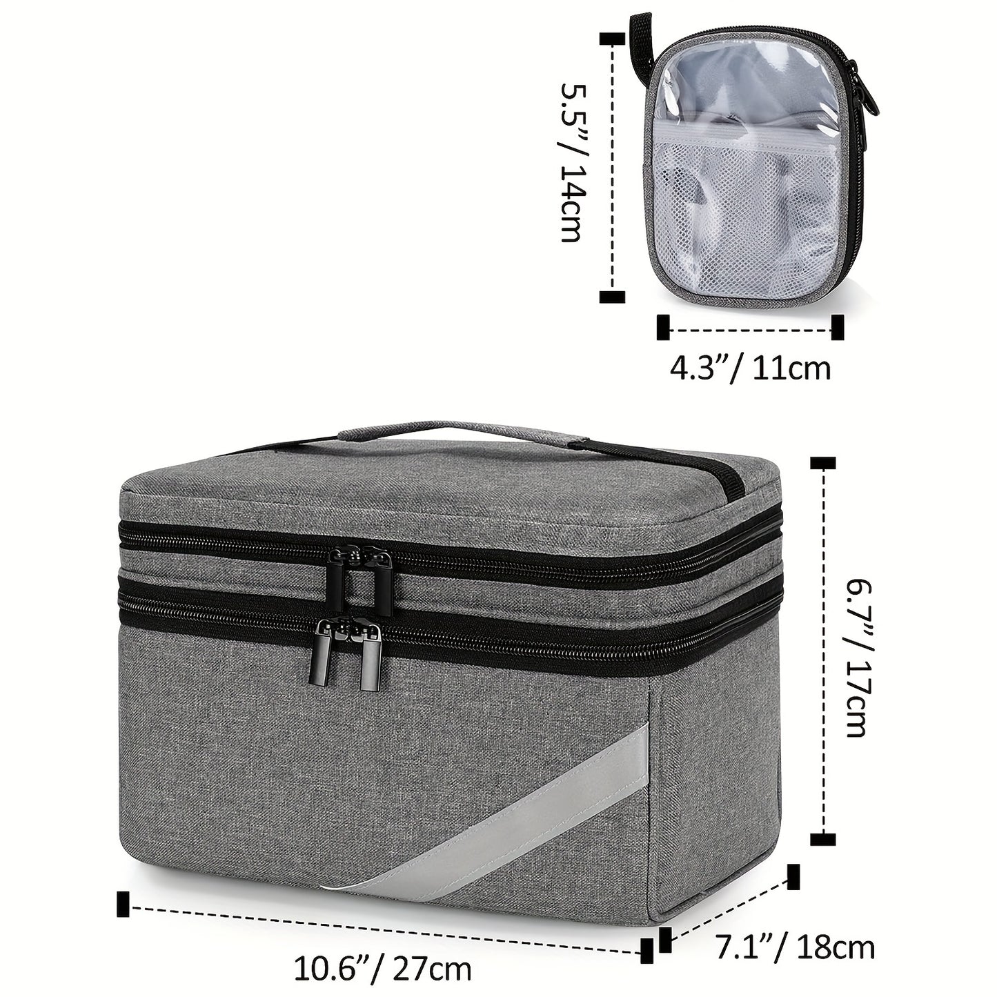 Durable & Compact Polyester Medicine Storage Bag Organizer, Portable - Empty Pill Bottle Pouch for Home, Office, School, Outdoor Travel