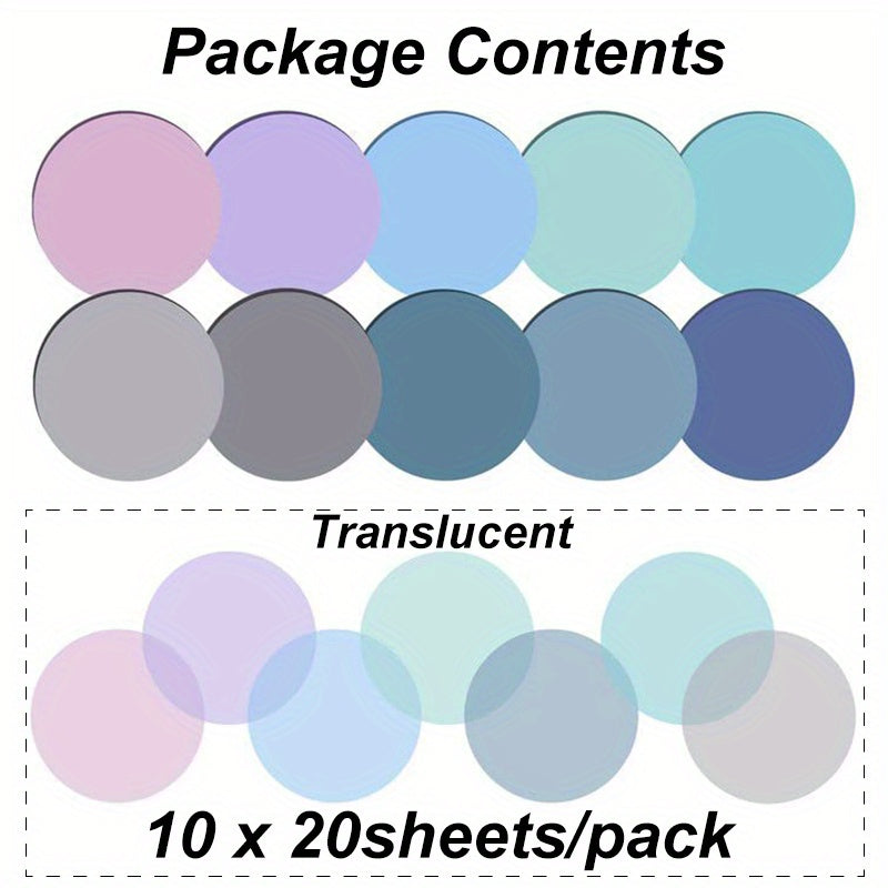 Transparent Sticky Notes, 200Pcs Morandi Cute Round Clear Waterproof Sticky Tabs, Translucent Book Markers Page Flags Stickers, Journaling Accessories Aesthetic Office School Study Supplies