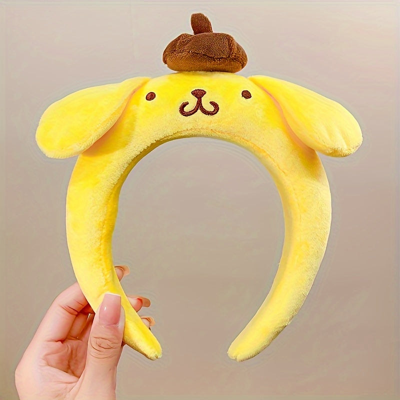 1pc Lovely Cartoon Character Decorative Head Band Cute Plush Non Slip Hair Hoop Suitable For Face Washing Skin Care Make Up