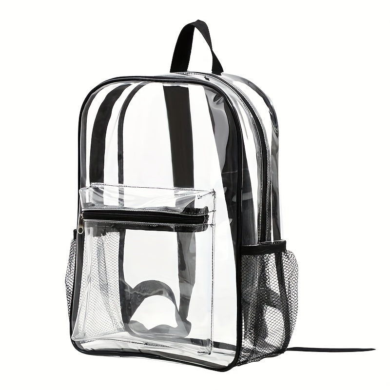 PVC Transparent Large Capacity Backpack, Clear Durable Lightweight School Backpack, Fashion Fancy Commuter Bag