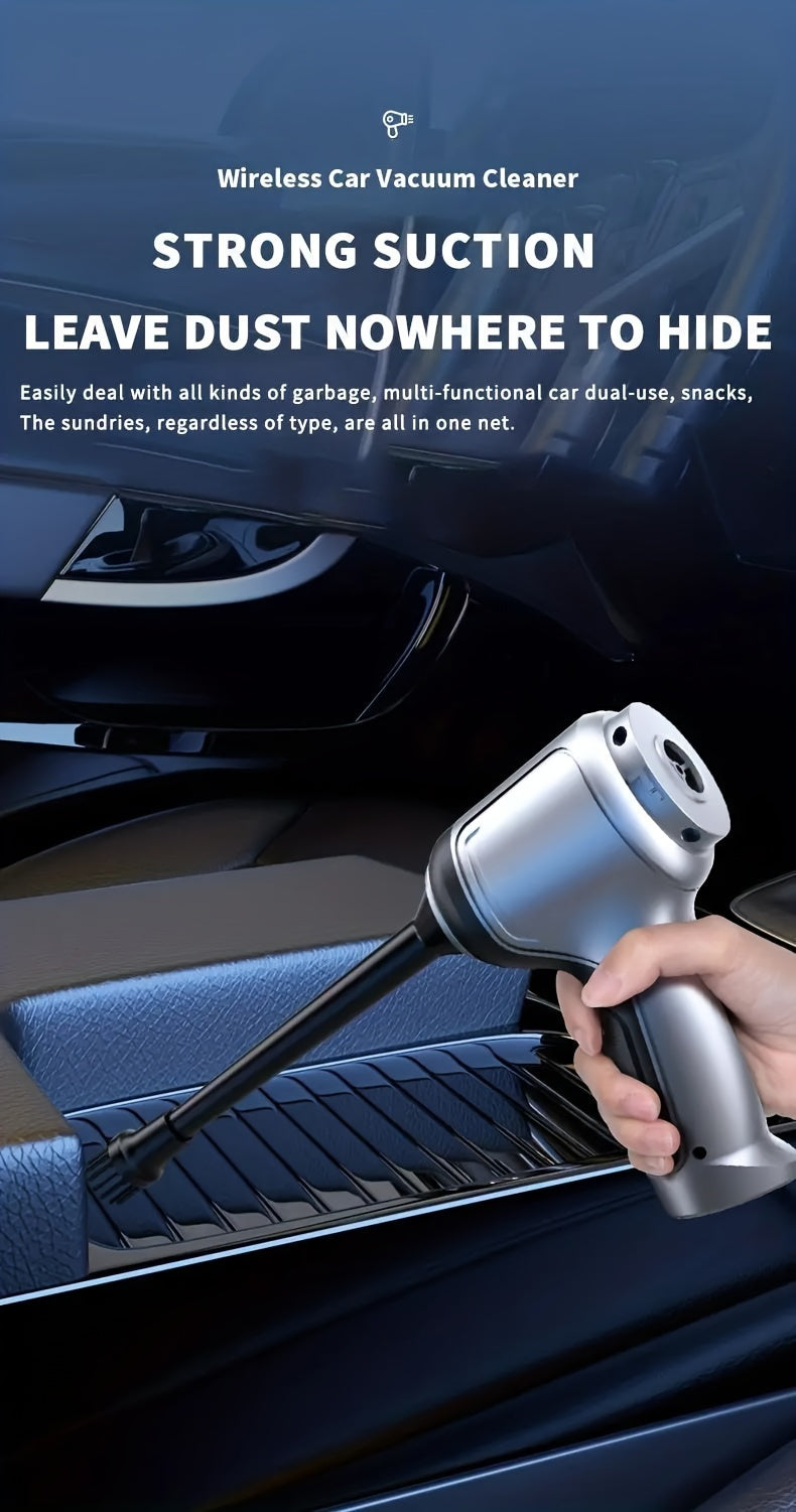 12000PA Strong Suction Car Vacuum Cleaner, Wireless Handheld Cleaning Machine, Small Car Accessories, Household Car Appliances