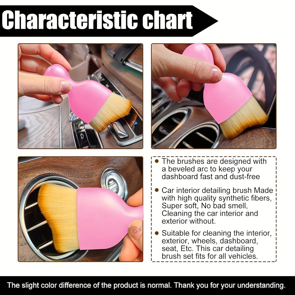 1pc Car Interior Cleaning Brush, Compact Soft Bristle Brush, Car Seat Center Console Gap Interior Dust Removal Artifact, Car Interior Air Conditioner Air Outlet Cleaning Brush, Car Accessories, Men Gift