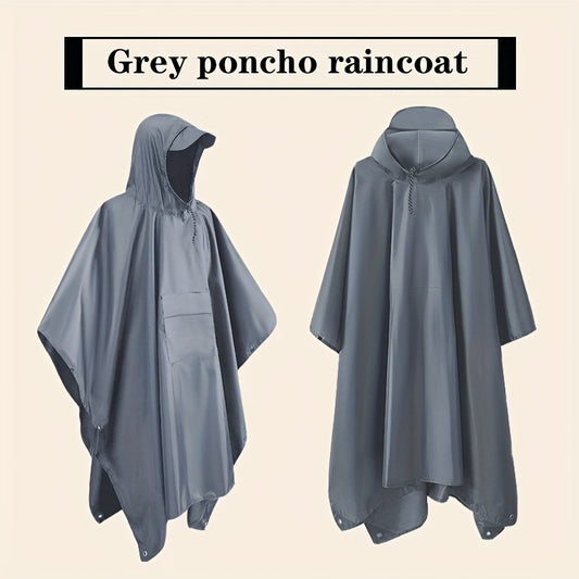 3-in-1 Solid Color Outdoor Labor Protection One-piece Cycling Rain Jacket Rain Poncho