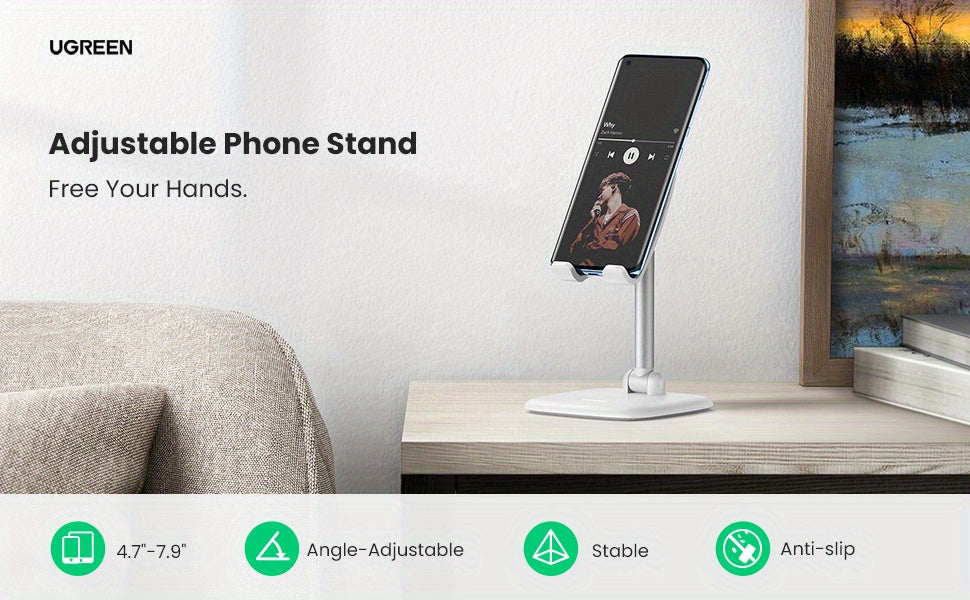 UGREEN Phone Stand For Desk Adjustable Phone Holder For IPhone 14 13 Pro Max 12 11 XR XS 8 SE, Galaxy S23