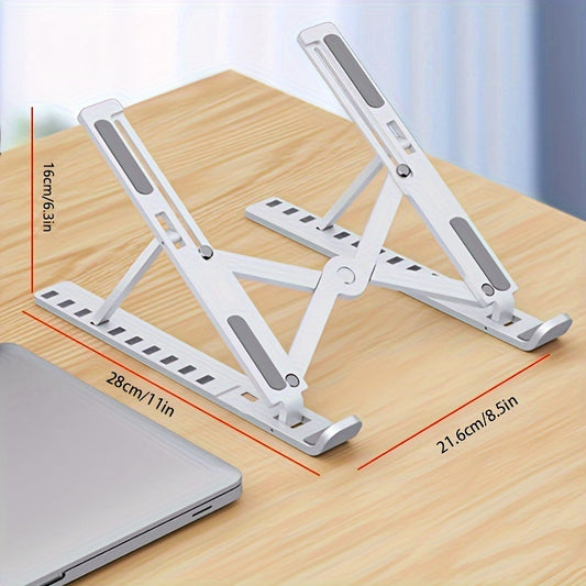 Ten Levels Adjustable Laptop Stand Single Fork Folding Lift Cooling Base Desktop Tablet Portable Bracket Compatible With All Notebook ABS Material