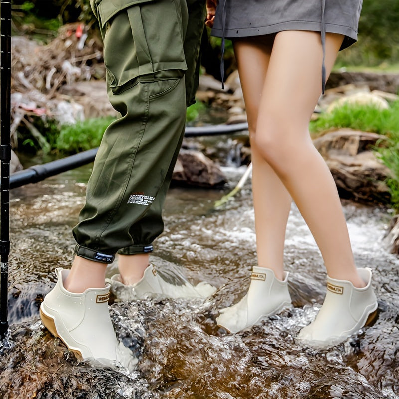 Trendy Outdoor Kitchen Non-slip Rain Boots, Motorcycle Waterproof Shoes, Rain Shoes Rubber Shoes Water Shoes Fishing Shoes For Women & Men