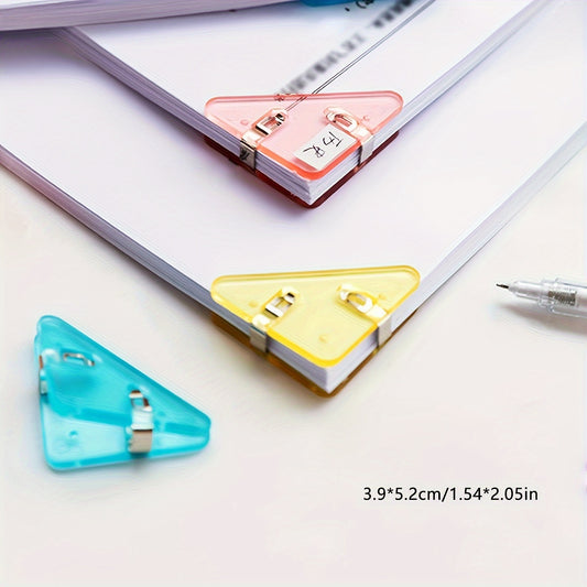 Metal Triangle File Edge Clip - 10PCS Multiple Colour - Firm Office School Supplies