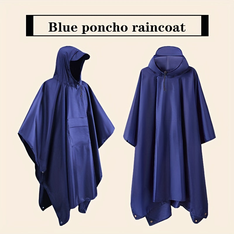 3-in-1 Solid Color Outdoor Labor Protection One-piece Cycling Rain Jacket Rain Poncho