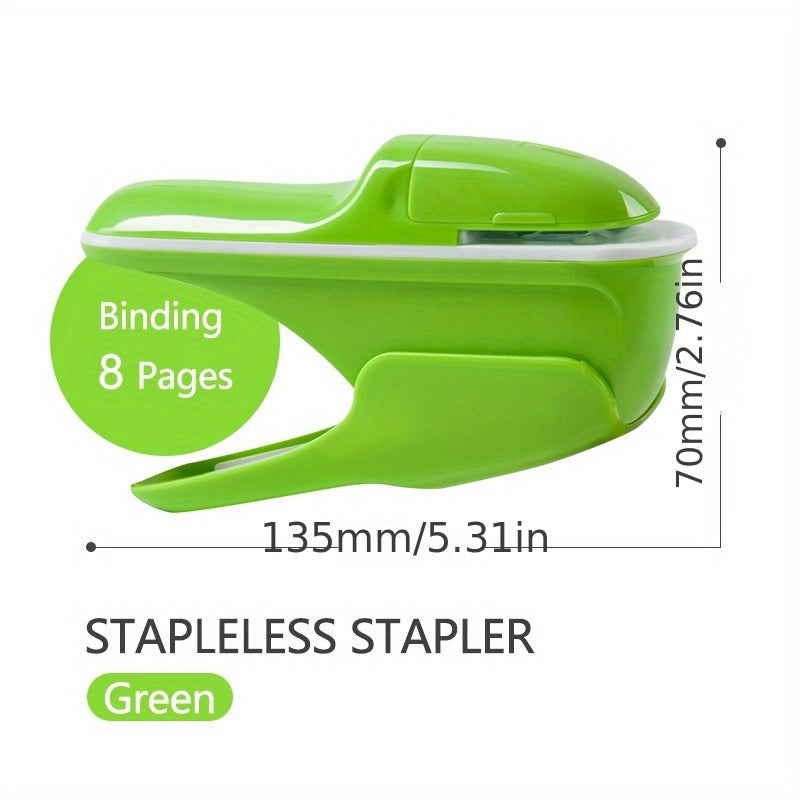 7-Sheet Capacity Handheld Manual Stapleless Stapler - Portable, Safe, and Easy Paper Binding Solution for Business, School, and Home Use - Compact, Lightweight, and Ergonomic Design