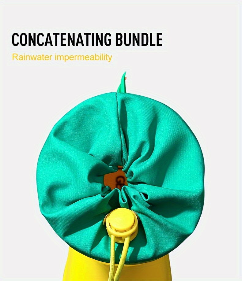 GentleChild Youngsters' Dinosaur Rain Boots - Waterproof, Anti-Slip, Mid-Calf Blue PVC Rain Shoes for Boys & Girls, Ages 1-8, with Cute Cartoon Design & Spikes for Enhanced Grip