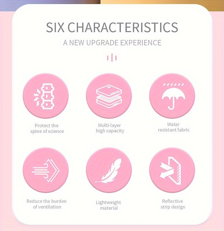 Children's Elementary School Students Schoolbag Girls 1, 2, 3, 4, 5, 6 Grades 6-12 Years Old Shoulders Backpack Cute Waterproof Lightweight Boys