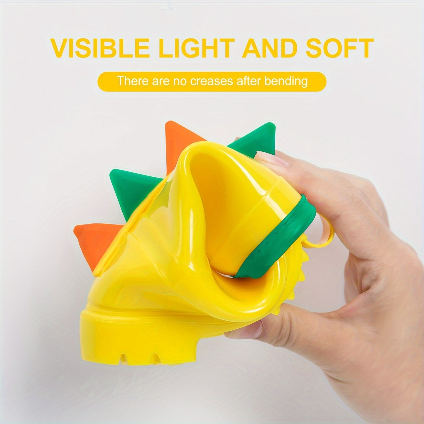 GentleChild Youngsters' Dinosaur Rain Boots - Waterproof, Anti-Slip, Mid-Calf Blue PVC Rain Shoes for Boys & Girls, Ages 1-8, with Cute Cartoon Design & Spikes for Enhanced Grip