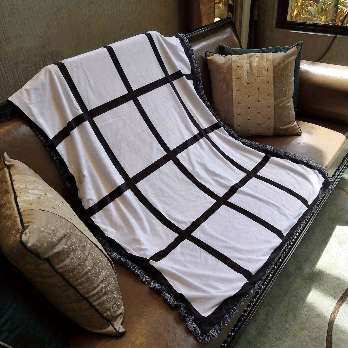 Personalized Sublimation Throw Blanket - Customizable 9/15/20 Panels, 40x60 Inches - Perfect Gift for Christmas, Halloween, Thanksgiving Day